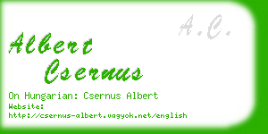 albert csernus business card